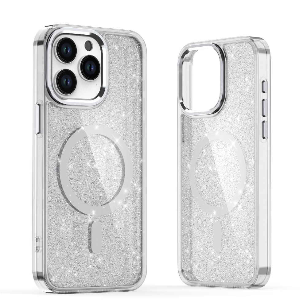 Glitter Case MagSafe vāciņš iPhone 16 Pro Max - balts ar spīdumiem | White With (0)
