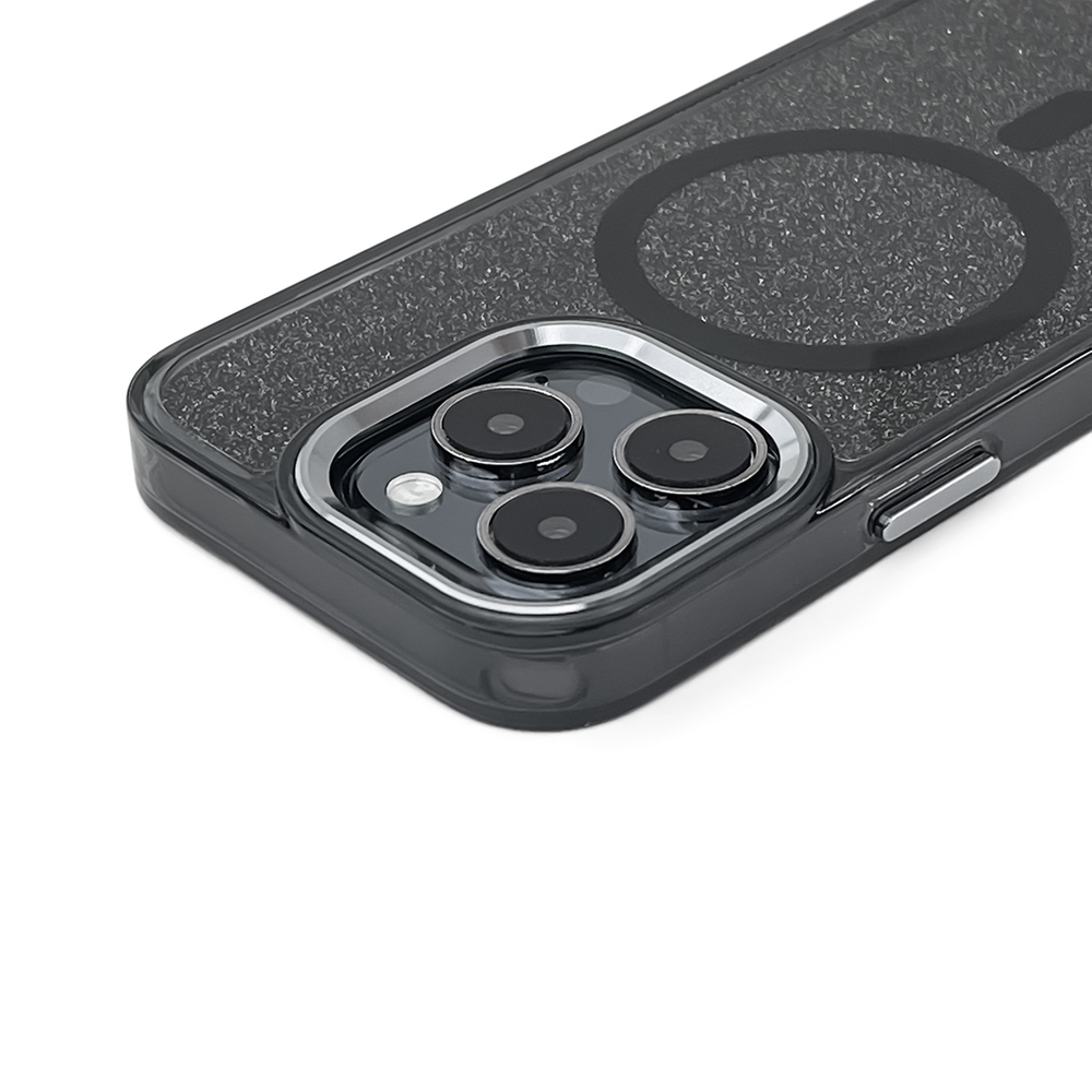 Glitter Case MagSafe vāciņš iPhone 16 Pro Max - melns ar spīdumiem | Black With (0)