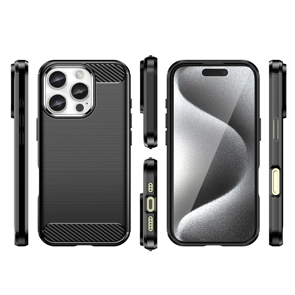 Carbon Case iPhone 16 Pro Max silikona maciņš - melns | Phone Cover Silicone Black (1)