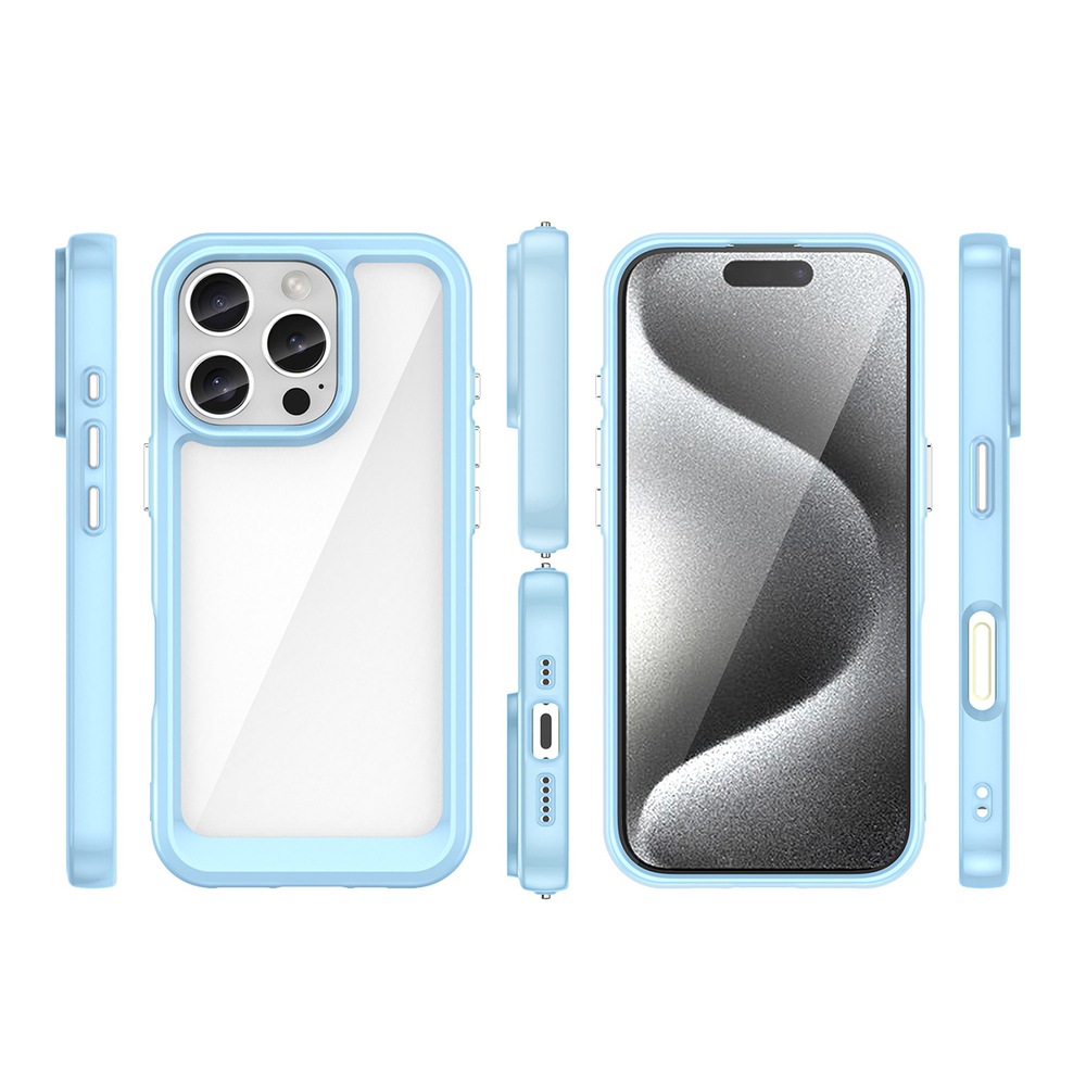 Outer Space vāciņš ar gelu rāmi iPhone 16 Pro Max - zils | Case With Gel Frame Blue (0)