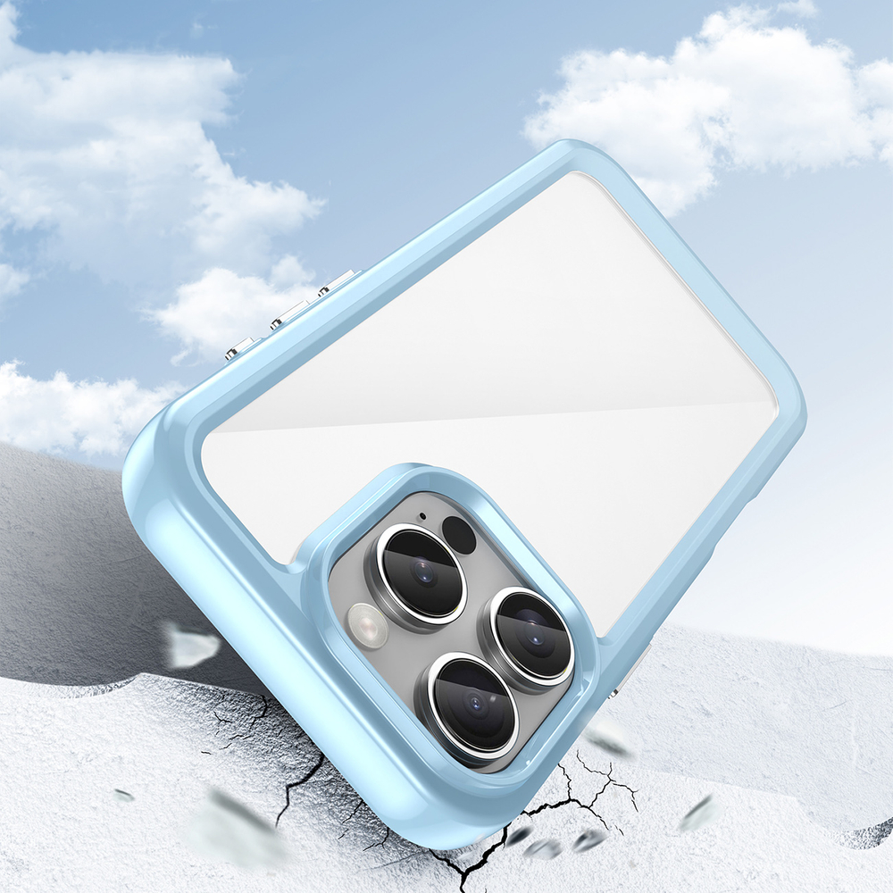 Outer Space vāciņš ar gelu rāmi iPhone 16 Pro Max - zils | Case With Gel Frame Blue (1)