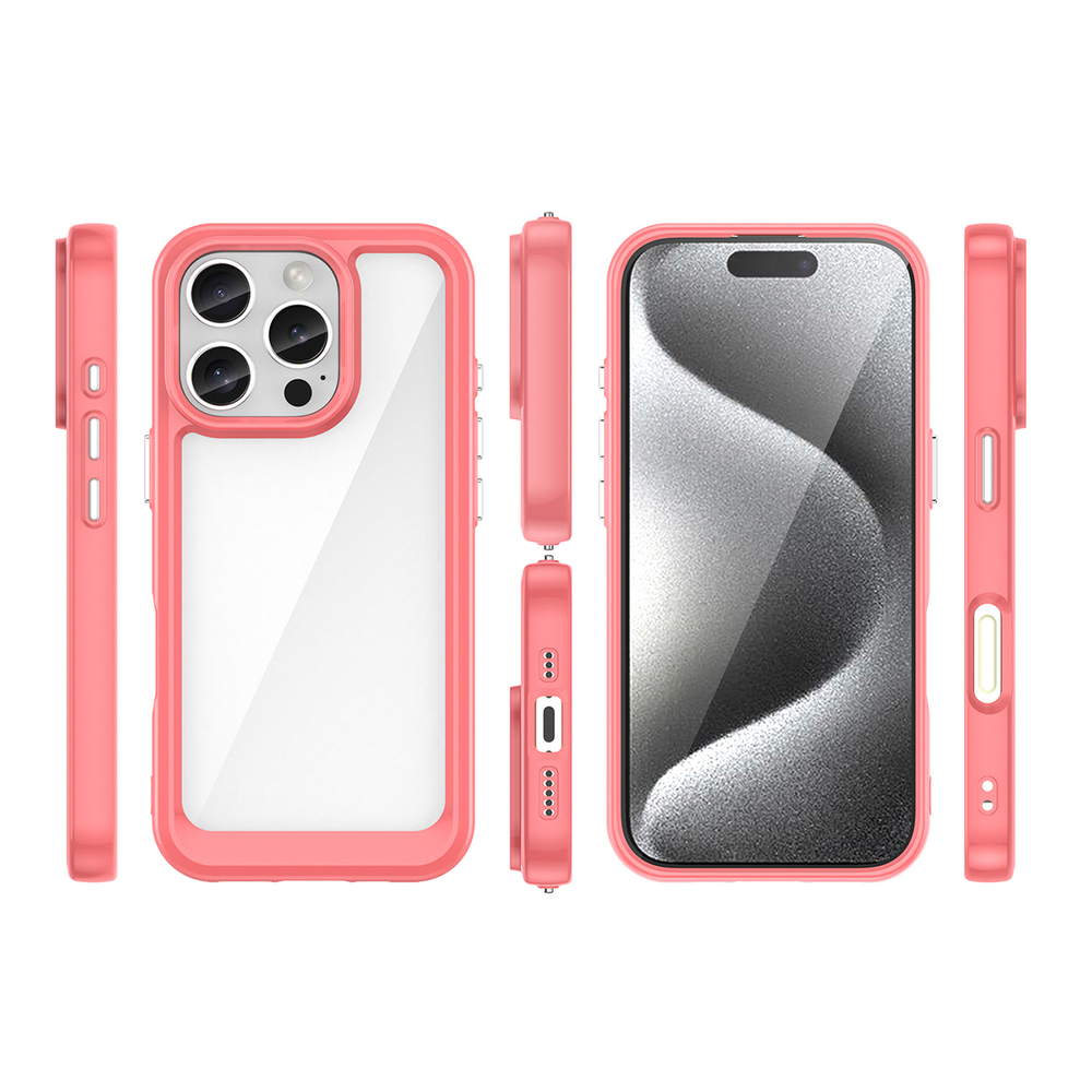 Outer Space vāciņš ar gēla rāmi iPhone 16 Pro Max - Sarkans | Case With Gel Frame Red (0)