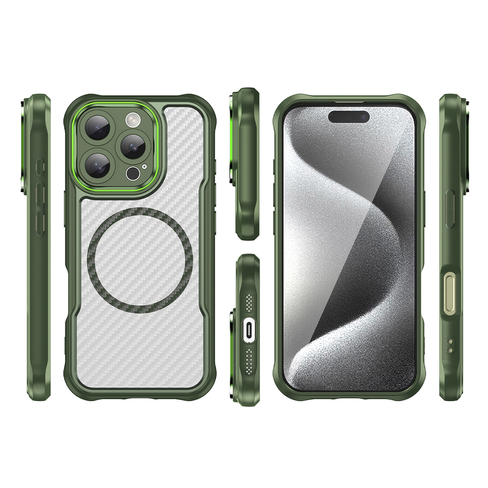 Leading Series MagSafe silikona maciņš iPhone 16 Pro Max - zaļš | Silicone Phone Case Cover Green (1)