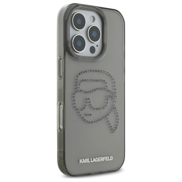 Karl Lagerfeld KLHCP16XHKHDCELK iPhone 16 Pro Max 6.9" melns cietais vāciņš ar IML Rhinestones Head | Black/Black... (2)