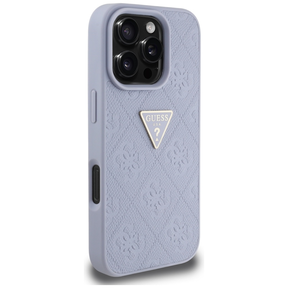 Guess Hot Stamp 4G Pattern Triangle Metal Logo iPhone 16 Pro Max vāciņš - Violets | Case Purple (2)
