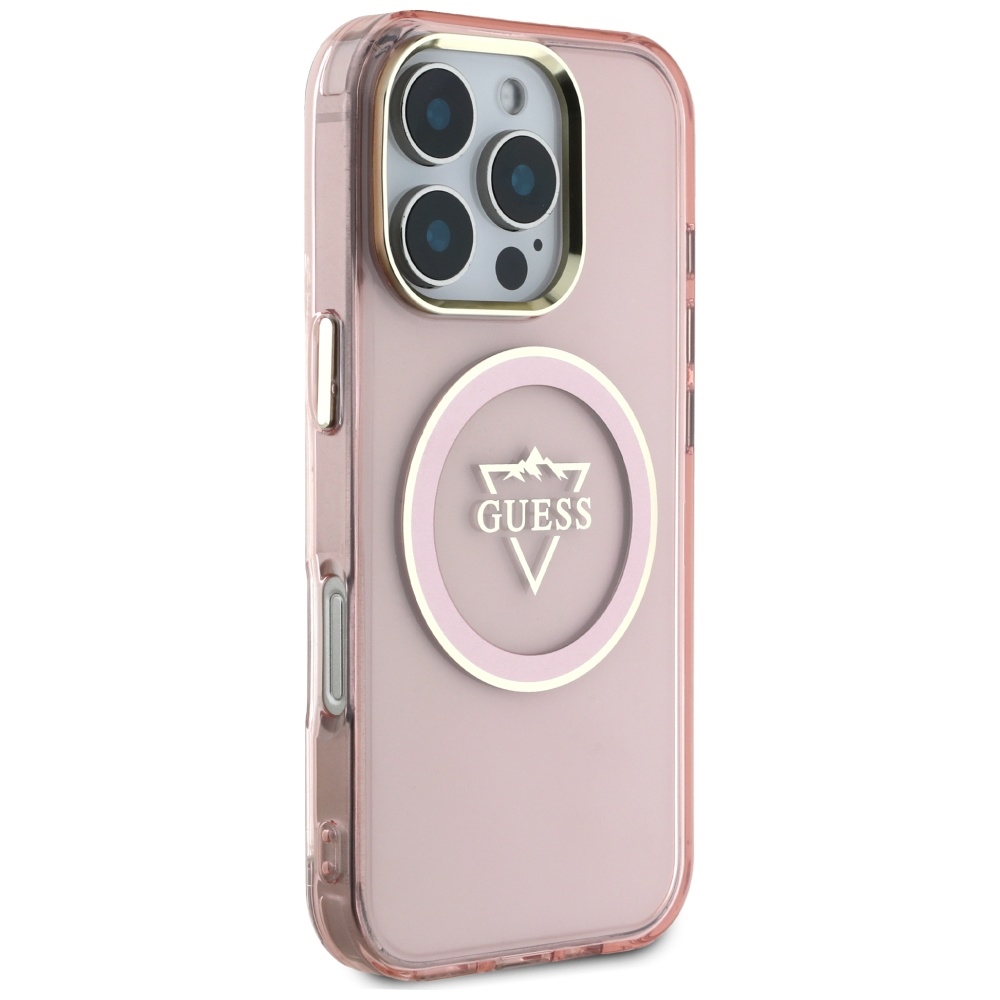 Guess IML Metal Mountain Logo MagSafe iPhone 16 Pro Max vāciņš - Rozā | Case Pink (2)