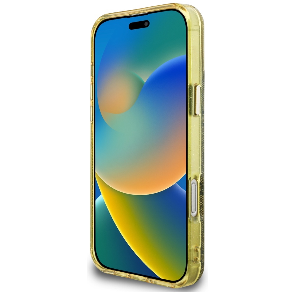 Guess IML Metal Glitter 4G Circle Triangle MagSafe vāciņš iPhone 16 Pro Max - brūns | Phone Case Cover Brown (3)