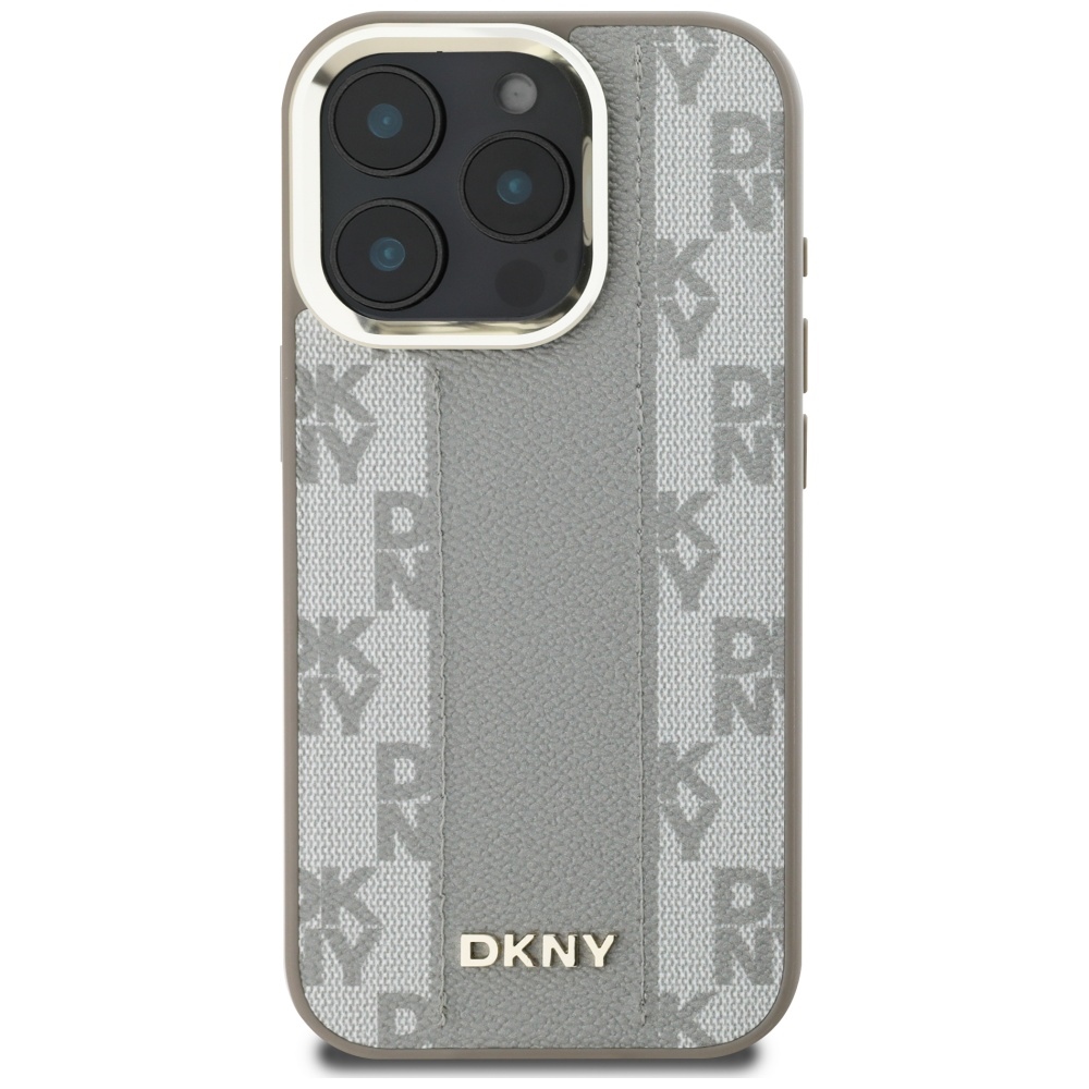 DKNY rūtainā MagSafe vāciņš iPhone 16 Pro Max - Bēšs | Checkered Pattern Case Beige (1)