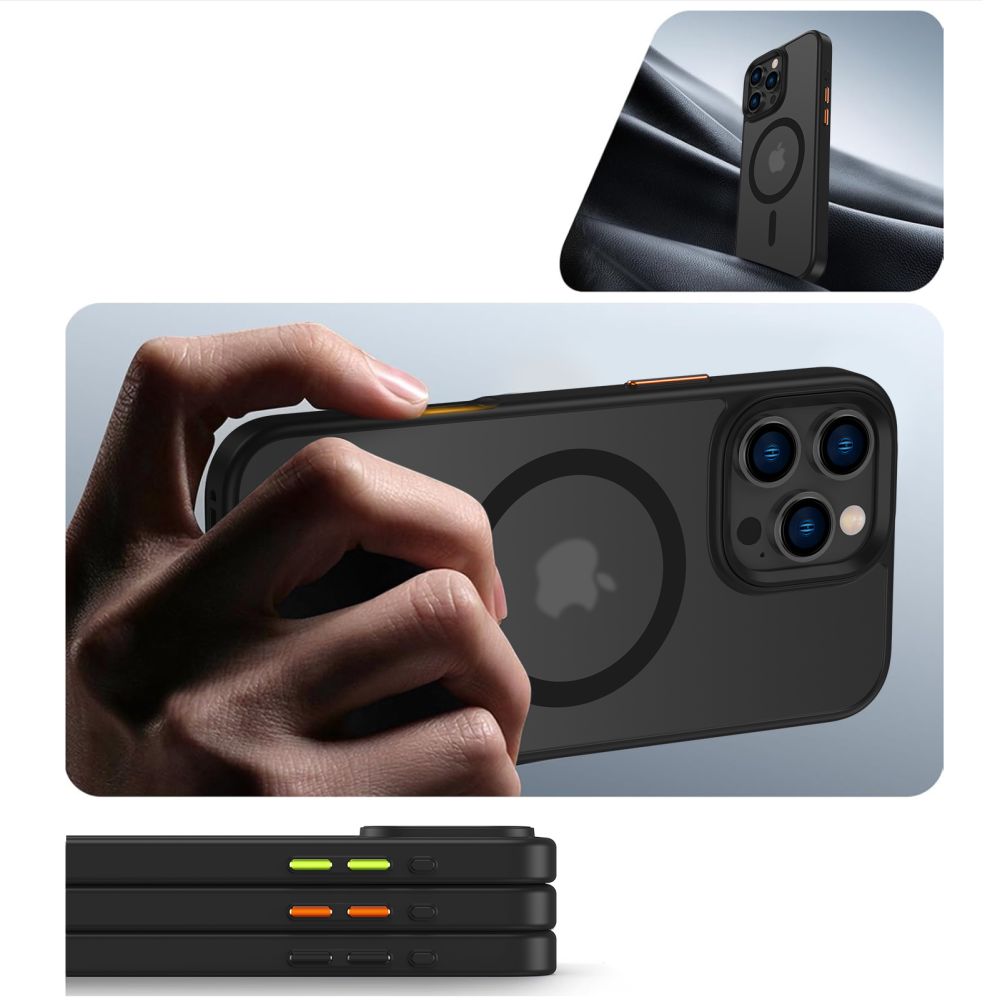 Tech-Protect MagMat MagSafe 3 komplekta iPhone 16 Pro Max vāciņš - matēts melns | 3-Set Case Matte Black (1)