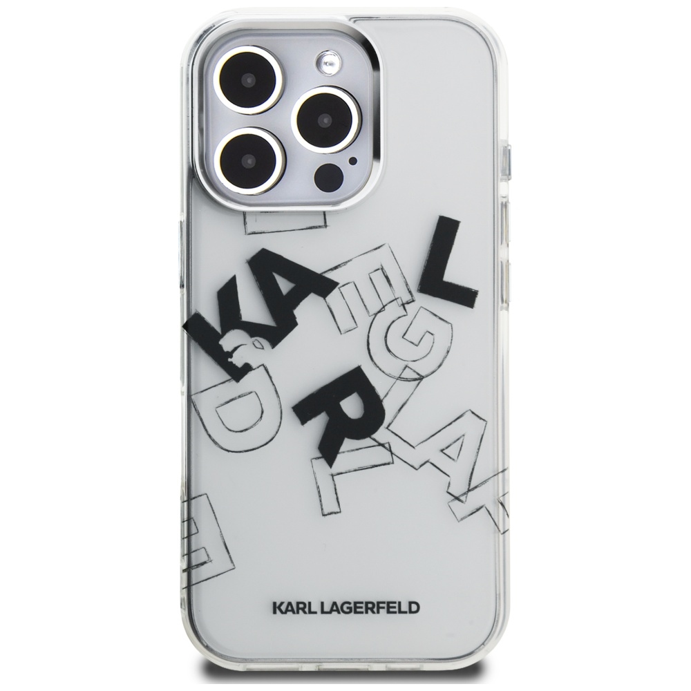 Karl Lagerfeld IML Sketched Graphic vāciņš iPhone 16 Pro Max - Caurspīdīgs | Phone Case Cover Clear (1)