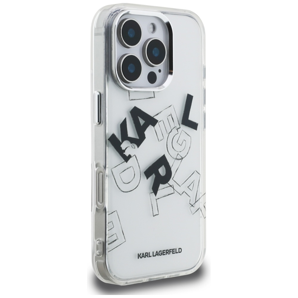 Karl Lagerfeld IML Sketched Graphic vāciņš iPhone 16 Pro Max - Caurspīdīgs | Phone Case Cover Clear (2)