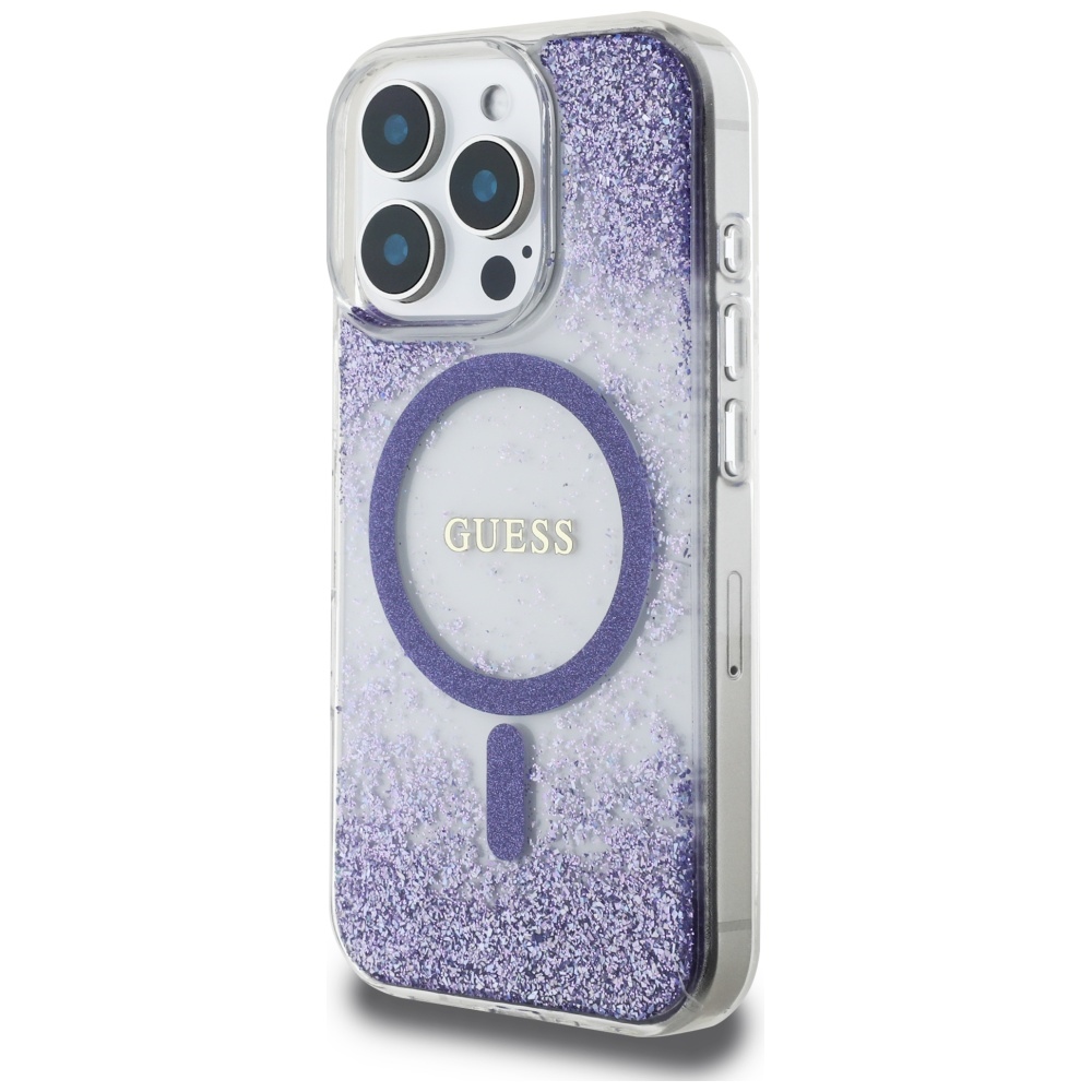 Guess HC Resin Bottom Glitter MagSafe maciņš iPhone 16 Pro Max telefonam – violets | Phone Case Cover (0)