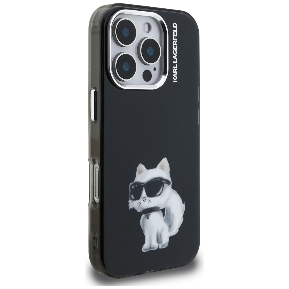 Karl Lagerfeld IML Aquarelle Choupette & Logo vāciņš iPhone 16 Pro Max telefonam – melns | Phone Case Cover (2)