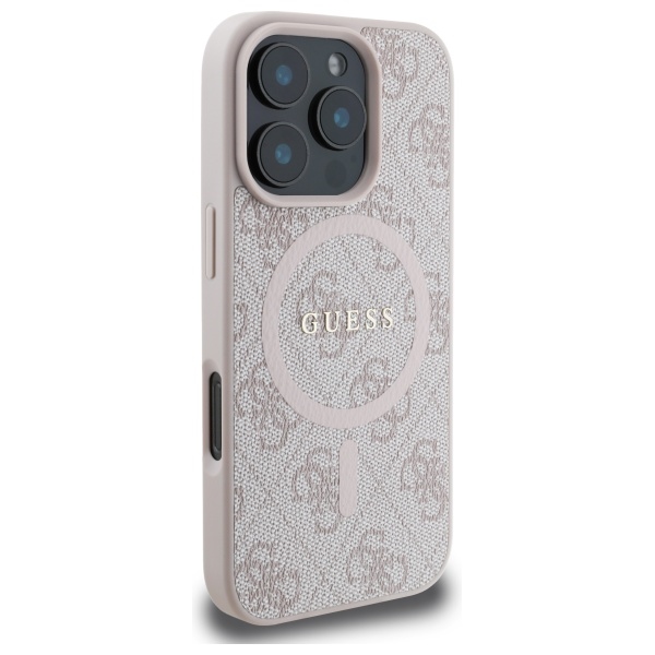 Guess 4G Ring Classic Logo MagSafe Maciņš ar MagSafe iPhone 16 Pro Max telefonam – Rozā | Phone Case Cover (2)