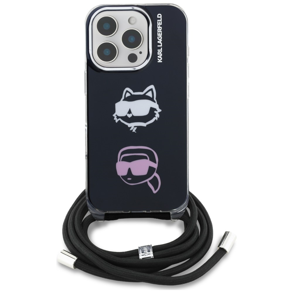 Karl Lagerfeld IML Crossbody Karl&Choupette Head maciņš iPhone 16 Pro Max – melns | Phone Case Cover (0)