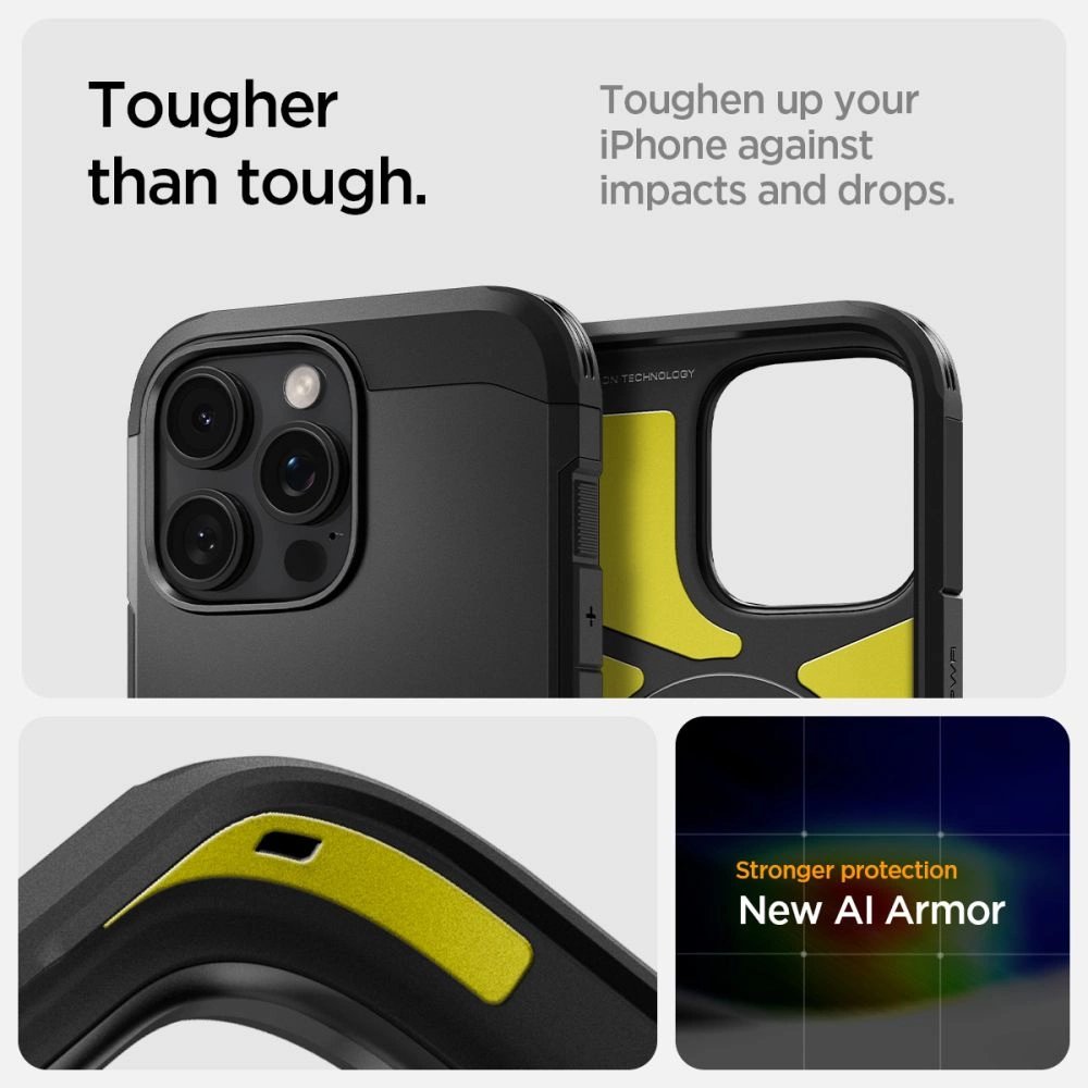 Apple iPhone 16 Pro 6.3'' Spigen Tough Armor MagSafe Case Cover, Black | Telefona Vāciņš Maciņš Maks Apvalks... (0)