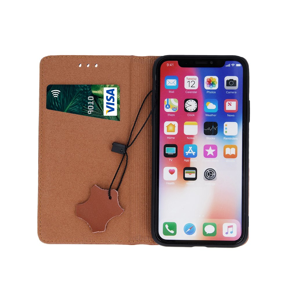 Apple iPhone 16 Pro 6.3'' Genuine Leather Wallet Phone Cover, Brown | Telefona Vāciņš Maciņš Apvalks Grāmatiņa (1)