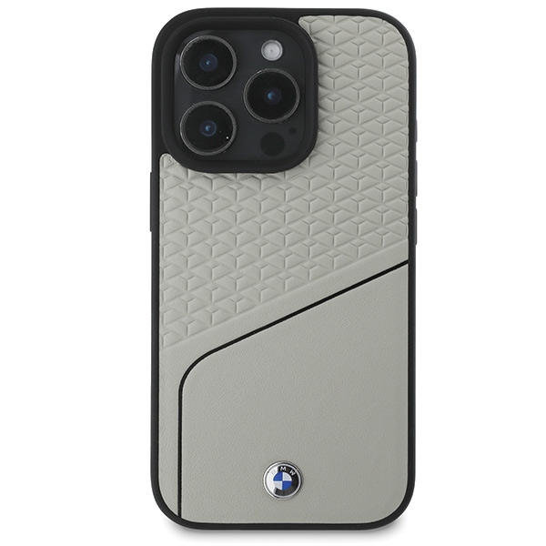 BMW Sign Leather Textured and Line MagSafe iPhone 16 Pro futrālis - pelēks | Case Gray (1)