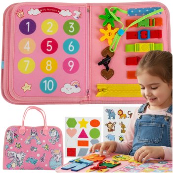Montesori attīstošā sensorā grāmatiņa Kruzzel 26880, rozā