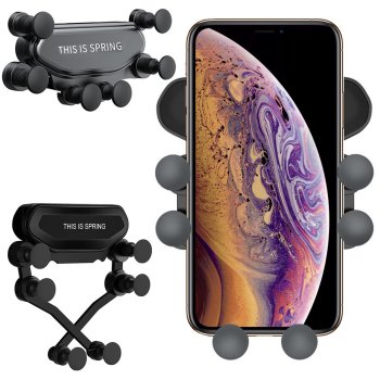 Automašīnas Telefona Turētājs Ventilācijas Režģim, Melns | Gravity Car Phone Holder for Air Outlet