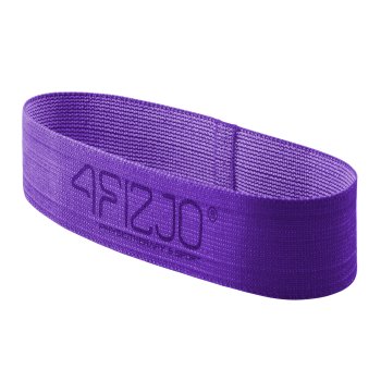 4Fizjo Flex Band Auduma vingrošanas pretestības fitnesa gumijas lente - Violeta (ļoti stipra pretestība) | Mini Bands Loop Flexible Rubber Training Tapes
