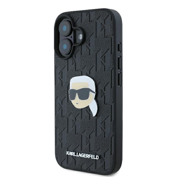 Apple iPhone 16 6.1" Karl Lagerfeld Monogram Karl Head Pin Case Cover, Black | Telefona Maciņš Vāks Apvalks Bampers (0)