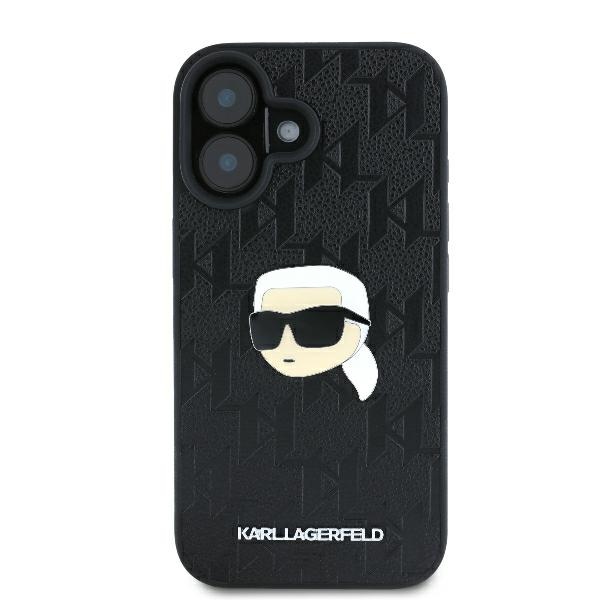 Apple iPhone 16 6.1" Karl Lagerfeld Monogram Karl Head Pin Case Cover, Black | Telefona Maciņš Vāks Apvalks Bampers (1)
