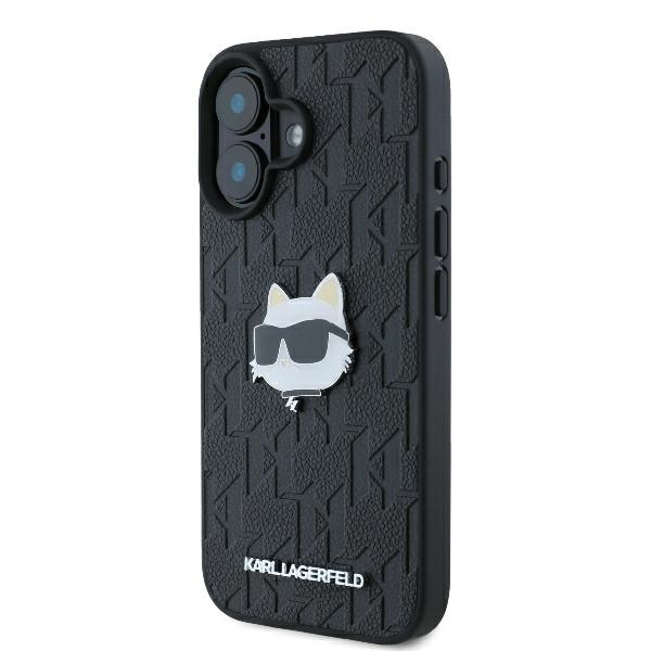Apple iPhone 16 6.1'' Karl Lagerfeld Monogram Choupette Head Pin Cover Case, Black | Telefona Vāciņš Maciņš... (0)