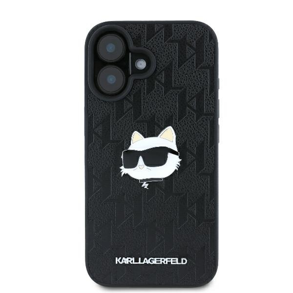 Apple iPhone 16 6.1'' Karl Lagerfeld Monogram Choupette Head Pin Cover Case, Black | Telefona Vāciņš Maciņš... (1)