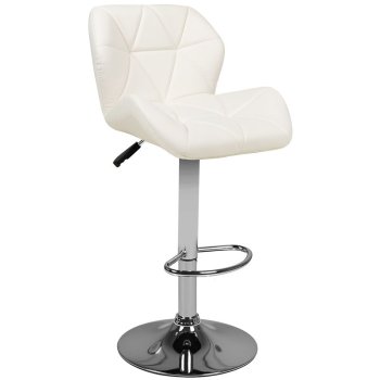Grozāms eko ādas bāra krēsls ar regulējamo augstumu M01, Balts | Swivel Adjustable Height Bar Counter Stool Chair