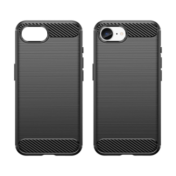 Apple iPhone 16e / 17e / SE (2025) 6.1'' Carbon Fiber TPU Protective Case Cover, Black | Telefona Vāciņš Maciņš...