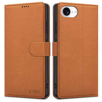 Apple iPhone 16e / 17e / SE (2025) 6.1'' Tech-Protect Wallet Book Case Cover, Brown | Telefona Vāciņš Maciņš...