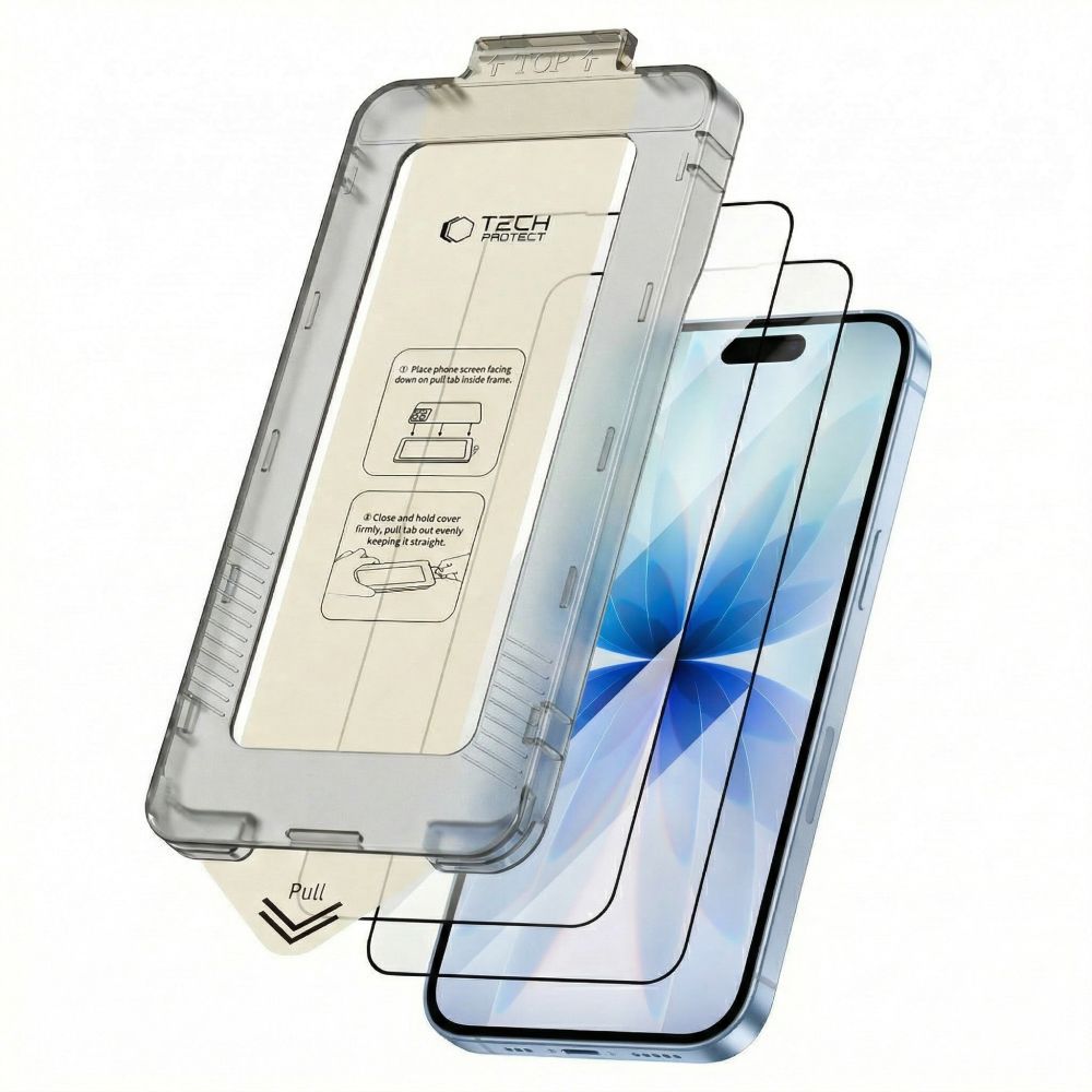 Apple iPhone 17 6.3'' Tech-Protect Quick Set+ Tempered Glass 2x | Ekrāna Aizsargstikls ar Rāmi 2 gab. (0)