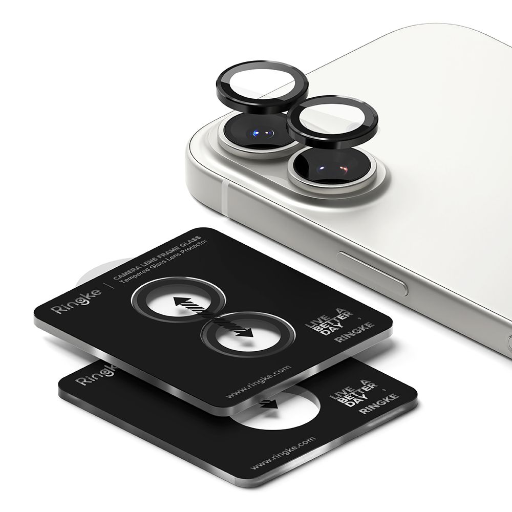 Ringke kameras rāmja aizsargs 2 gab. iPhone 17 - Melns | Camera Frame Protector 2-Pack Black (1)