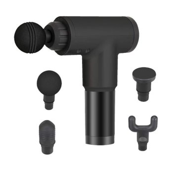 Masāžas Ierīce Pistole Muskuļu Masažieris ar 4 Uzgaļiem, Bezvadu Masieris, Melns | Muscle Massager Gun Pistol Device