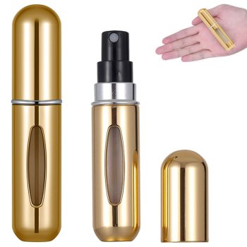 Ceļojumu Smaržu Pulverizators Flakons Dozators 5 ml, Zelts | Travel Atomiser Dispenser Bottle Perfume