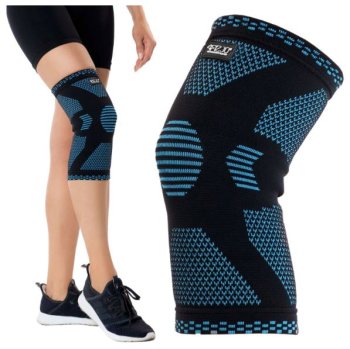 4FIZJO FLEX KN02 Elastīgā Ceļgala Saite Apsējs Bandāža Fiksators Sportam Fitnesam, L izmērs | Elastic Knee Support Brace Bandage