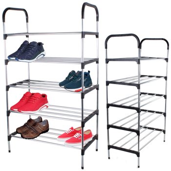 Liels Daudzstāvu Kurpju Apavu Plaukts Skapis, 5 Stāvi | Multilevel Shoe Rack Shelf Stand Organizer