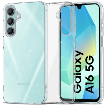 Samsung Galaxy A16 4G / 5G ( SM-A166 / SM-A165 ) Tech-Protect FlexAir Cover Case, Transparent and Glitter | Telefona Maciņš Vāciņš Apvalks Bampers