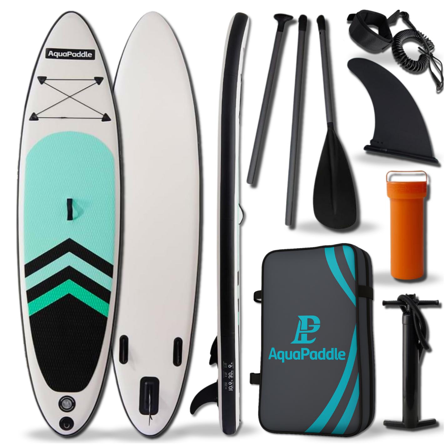 Piepūšamais SUP dēlis AquaPaddle 320 cm komplekts ar airi un sūkni 180 kg