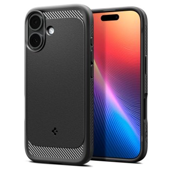 Apple iPhone 17 6.3'' Spigen Rugged Mag Magsafe Armor Case Cover, Black | Telefona Maciņš Vāks Apvalks Bampers