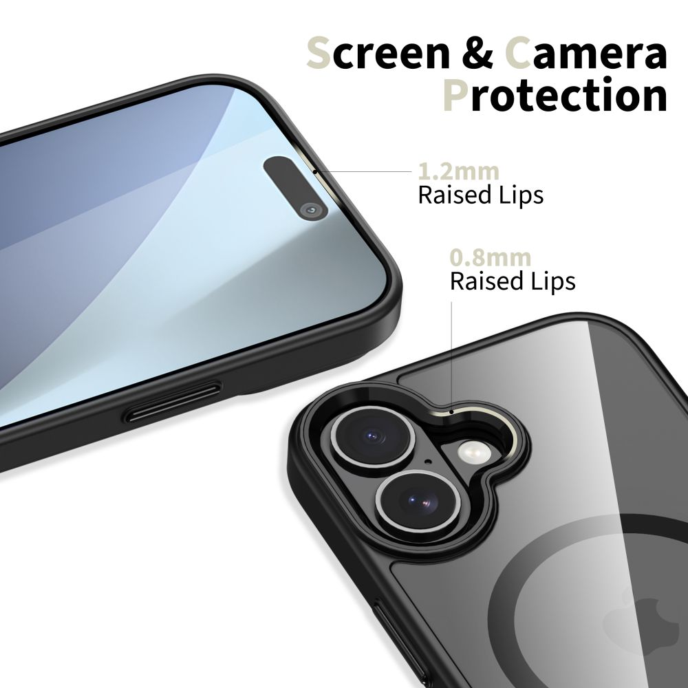 Tech-Protect MagMat MagSafe vāciņš iPhone 17 - caurspīdīgs melns | Phone Case Cover Clear Black (1)
