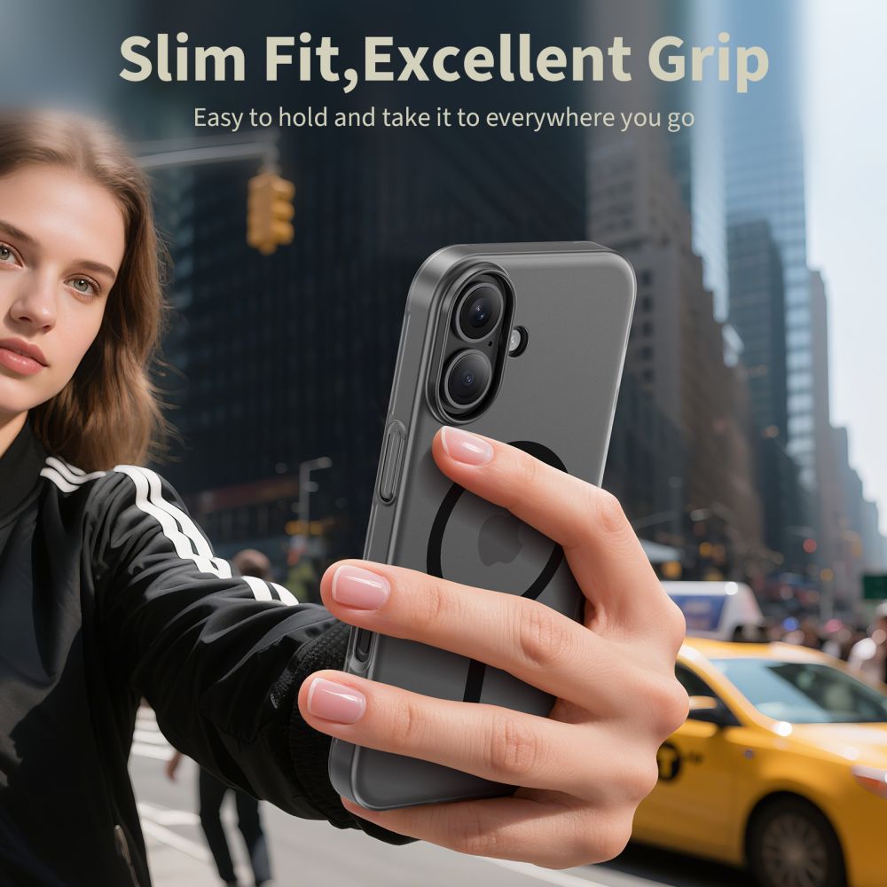 Tech-Protect MagSlim MagSafe maciņš iPhone 17 - matēts melns | Phone Case Cover Matte Black (2)