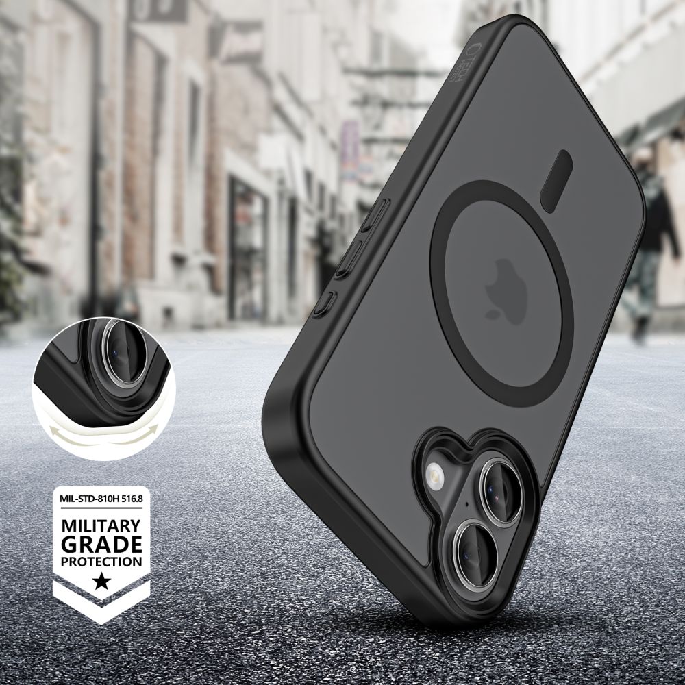 Tech-Protect MagMat MagSafe vāciņš iPhone 17 - Matēts melns | Phone Case Cover Matte Black (3)