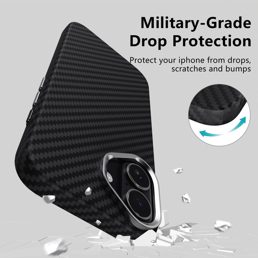 Tech-Protect Ion Carbon MagSafe vāciņš iPhone 17 - melns un sudraba | Phone Case Cover Black And Silver (2)