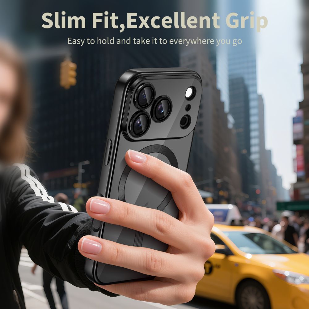 Tech-Protect MagFlex MagSafe vāciņš iPhone 17 - Caurspīdīgi melns | Phone Case Cover Clear Black (3)