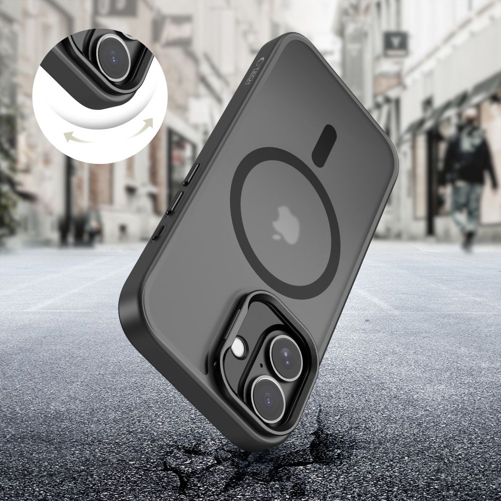 Tech-Protect MagStand MagSafe maciņš iPhone 17 - matēti melns | Phone Case Cover Matte Black (3)