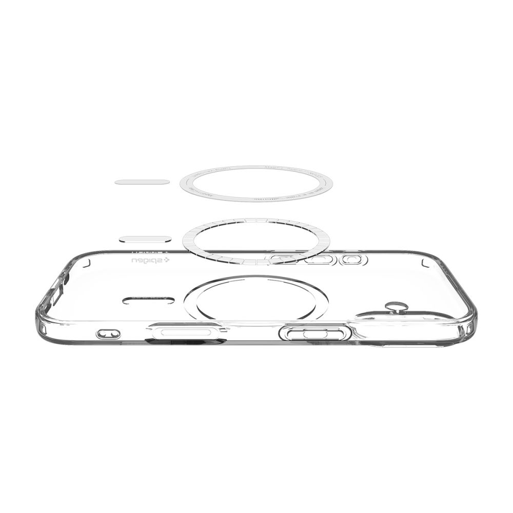 Spigen Liquid Crystal MagSafe vāciņš iPhone 17 - caurspīdīgs un balts | Phone Case Cover Clear And White (3)