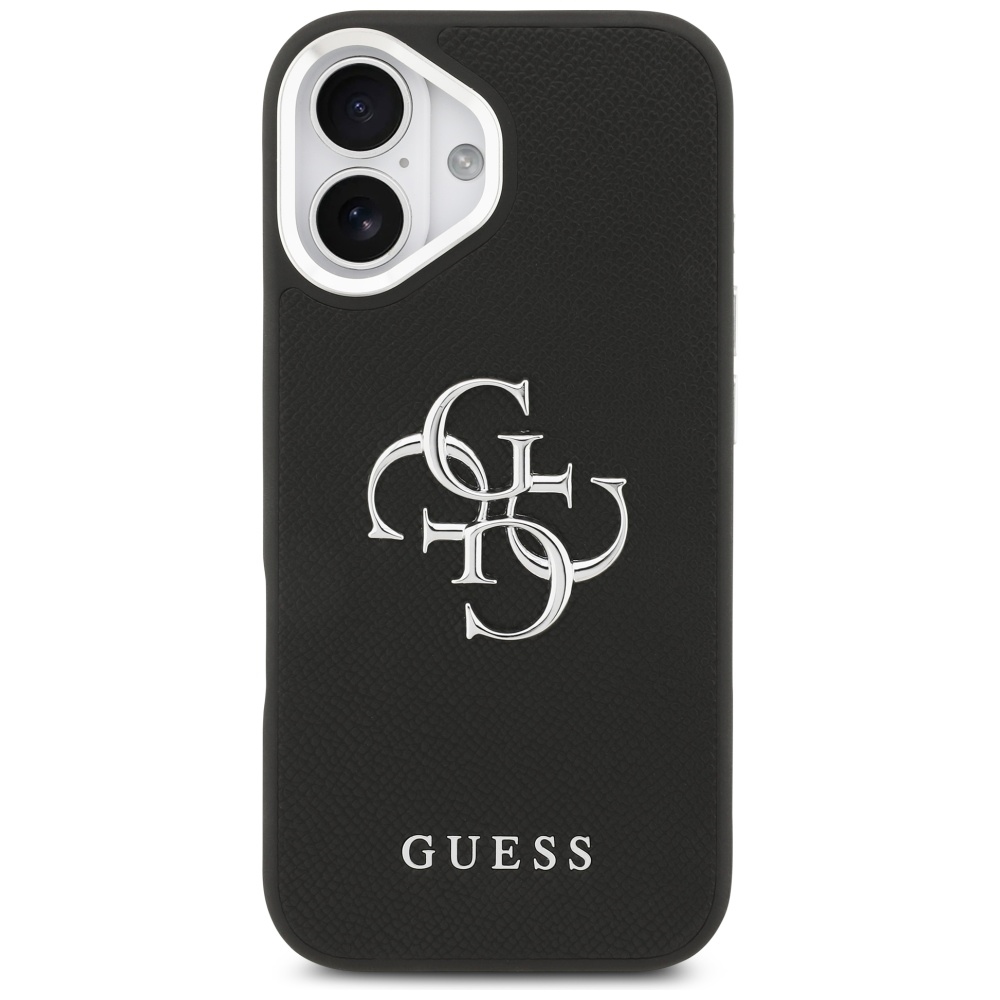 Guess Grained Big 4G Classic Logo maciņš iPhone 17 telefonam – melns | Phone Case Cover (1)