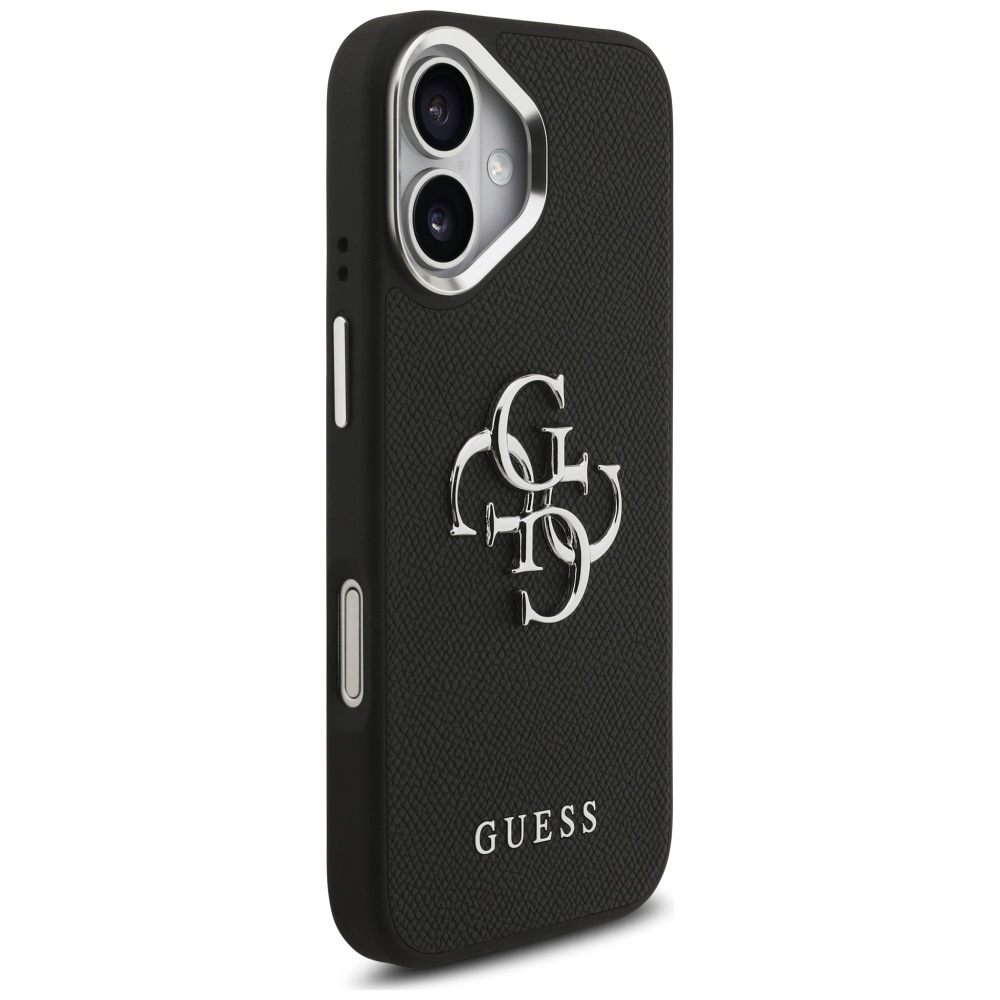 Guess Grained Big 4G Classic Logo maciņš iPhone 17 telefonam – melns | Phone Case Cover (2)